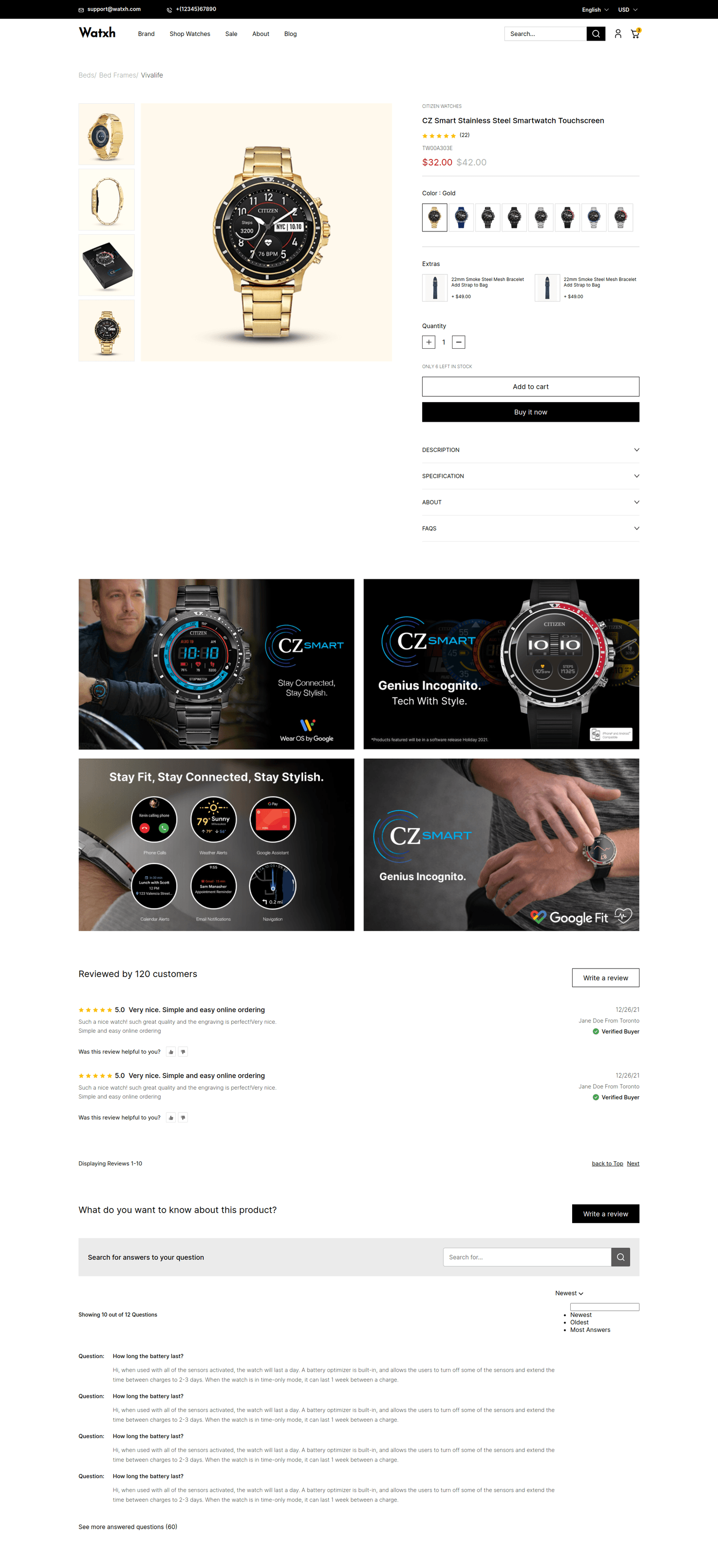 Watxh product page
