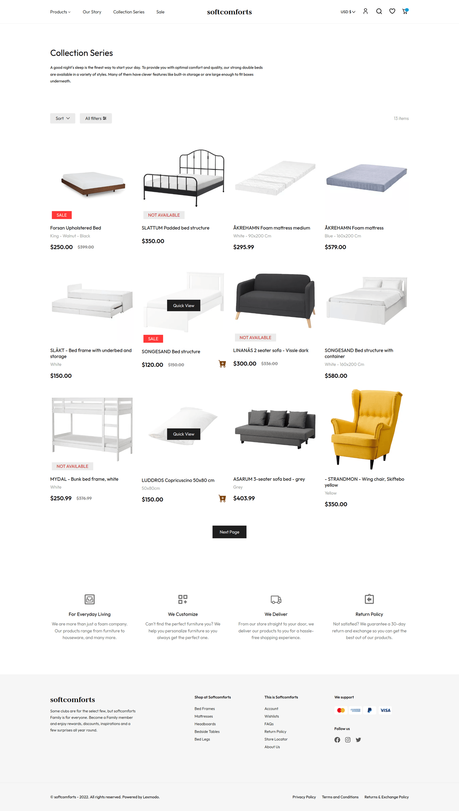 Softcomfort Product listing page
